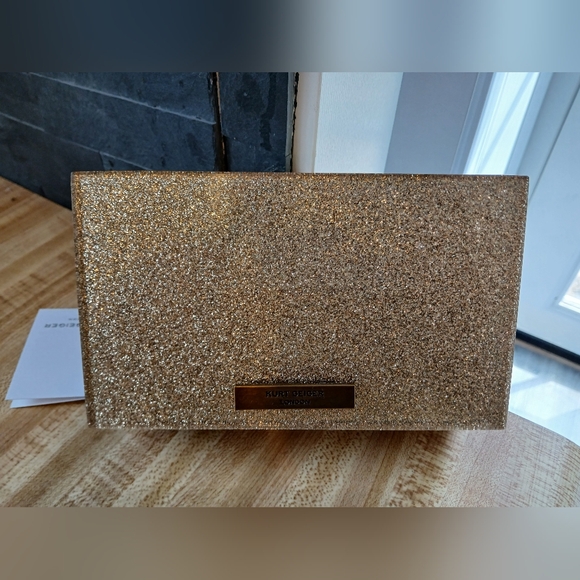 Kurt Geiger NWT Gold Sparkle with Bling Clutch/Crossbody - Picture 8 of 13